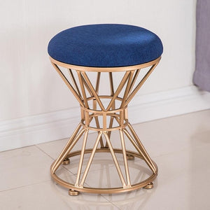 Nordic dressing stool fashion wrought iron stool fabric change shoe bench bedroom dressing table chair nail makeup stool