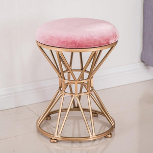 Nordic dressing stool fashion wrought iron stool fabric change shoe bench bedroom dressing table chair nail makeup stool