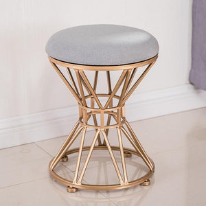 Nordic dressing stool fashion wrought iron stool fabric change shoe bench bedroom dressing table chair nail makeup stool