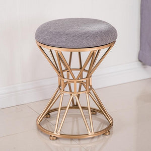 Nordic dressing stool fashion wrought iron stool fabric change shoe bench bedroom dressing table chair nail makeup stool