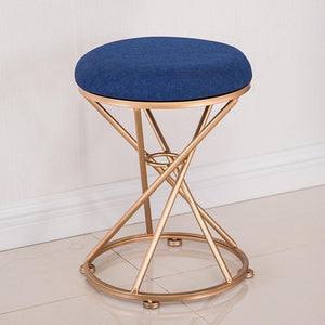 Nordic dressing stool fashion wrought iron stool fabric change shoe bench bedroom dressing table chair nail makeup stool