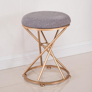 Nordic dressing stool fashion wrought iron stool fabric change shoe bench bedroom dressing table chair nail makeup stool