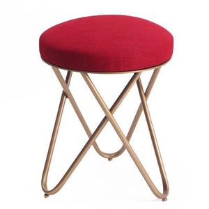 Nordic dressing stool fashion wrought iron stool fabric change shoe bench bedroom dressing table chair nail makeup stool