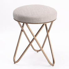 Load image into Gallery viewer, Nordic dressing stool fashion wrought iron stool fabric change shoe bench bedroom dressing table chair nail makeup stool