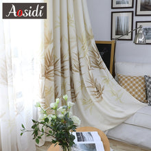 Load image into Gallery viewer, Green Leaves Printed Curtains For Living Room Bedroom Window Modern Sheer Tulle And Curtains Luxury Chinese Drapes Fabric Blinds