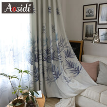 Load image into Gallery viewer, Green Leaves Printed Curtains For Living Room Bedroom Window Modern Sheer Tulle And Curtains Luxury Chinese Drapes Fabric Blinds