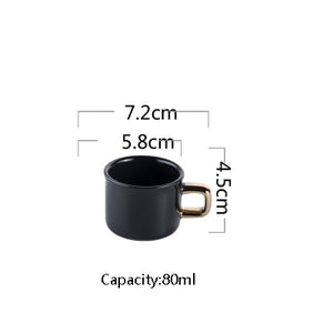 Creative American Phnom Penh Ceramic Black Gold Mug Vintage matte black mug high-end simple coffee cup office tea cup