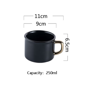 Creative American Phnom Penh Ceramic Black Gold Mug Vintage matte black mug high-end simple coffee cup office tea cup