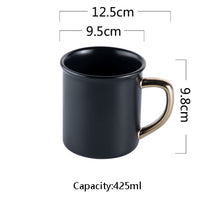 Load image into Gallery viewer, Creative American Phnom Penh Ceramic Black Gold Mug Vintage matte black mug high-end simple coffee cup office tea cup