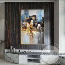 Load image into Gallery viewer, Abstract City Light In Night Wall Art Painting