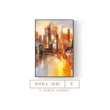 Load image into Gallery viewer, Abstract City Light In Night Wall Art Painting