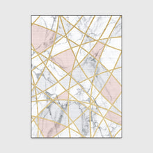 Load image into Gallery viewer, Fashion Scandinavian Style White Pink Marble-like Golden Lines Light Blue Camel Door Mat Living Room Bedroom Area Rug Carpet