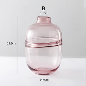 Modern Simple Transparent Glass Vase Hydroponics Vases Arrangement Dried Flower Container Creative Wedding Ornaments Home Decor