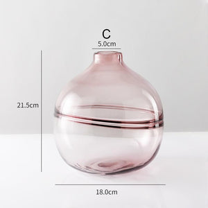 Modern Simple Transparent Glass Vase Hydroponics Vases Arrangement Dried Flower Container Creative Wedding Ornaments Home Decor