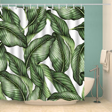 Load image into Gallery viewer, Papa&amp;Mima Nordic style Leaves printed Waterproof Shower Curtains Polyester Bathroom Curtains With Hooks Decorative Bathtub