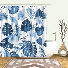 Load image into Gallery viewer, Papa&amp;Mima Nordic style Leaves printed Waterproof Shower Curtains Polyester Bathroom Curtains With Hooks Decorative Bathtub