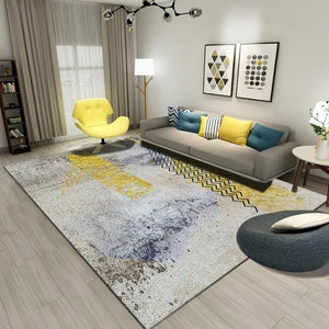 Nordic Abstract Living Room Carpet Home Bedroom Carpet Sofa Coffee Table Rug Art Study Room Floor Mat Crystal Velvet Rugs