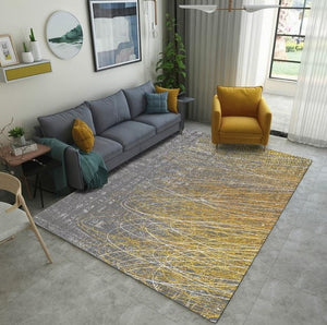 Nordic Abstract Living Room Carpet Home Bedroom Carpet Sofa Coffee Table Rug Art Study Room Floor Mat Crystal Velvet Rugs