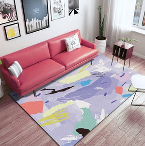 Nordic Abstract Living Room Carpet Home Bedroom Carpet Sofa Coffee Table Rug Art Study Room Floor Mat Crystal Velvet Rugs