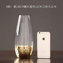 Load image into Gallery viewer, Modern Minimalist Luxury Glass Vase with Gold Accent for Modern Home Decoration