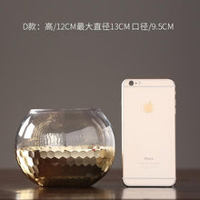 Load image into Gallery viewer, Modern Minimalist Luxury Glass Vase with Gold Accent for Modern Home Decoration