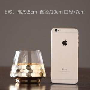 Modern Minimalist Luxury Glass Vase with Gold Accent for Modern Home Decoration