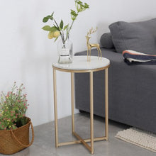 Load image into Gallery viewer, Nordic Gold metal bedside table Marble desktop side table flower modern living room sofa side tables furniture coffee table