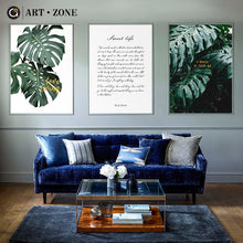 Load image into Gallery viewer, Green Leaf Plant Nordic Plant Quote Art Print Canvas Painting Home Decor Wall Art Bedroom Living Room Decor Poster