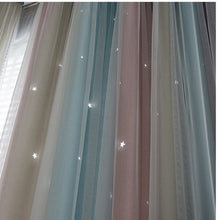 Load image into Gallery viewer, Modern Nordic Striped Gradient Blackout Curtains For Living Room Princess Style Hollow Stars Romantic Bedroom Cortina L017&amp;4