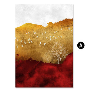 Trees Landscape Abstract Canvas Painting Modern Wall Art Poster Living Room Bedroom Home Decor Canvas Painting