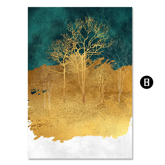 Trees Landscape Abstract Canvas Painting Modern Wall Art Poster Living Room Bedroom Home Decor Canvas Painting