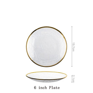 European Phnom Penh hammer pattern glass bowl Western steak plate home rice bowl creative latest