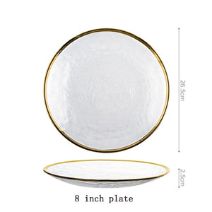 European Phnom Penh hammer pattern glass bowl Western steak plate home rice bowl creative latest