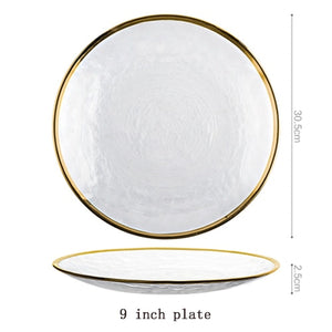 European Phnom Penh hammer pattern glass bowl Western steak plate home rice bowl creative latest