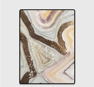 Fashion Nordic style Gold Abstract lines carpet Stone pattern Bedroom living room crystal velvet mat plush big size non-slip rug