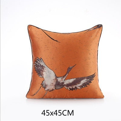 Cushion Cover Decorative Pillow Case Modern Simple Orange Crane Geometric Coussin Sofa Bedding Room Decoration