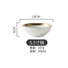 Load image into Gallery viewer, Ceramic Plate dish set Black Tableware Set Porcelain Service plate Kitchen Appliances Kitchen Supplie Rice Soup Bowl Dinnerware