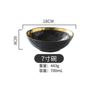 Ceramic Plate dish set Black Tableware Set Porcelain Service plate Kitchen Appliances Kitchen Supplie Rice Soup Bowl Dinnerware