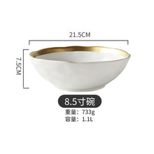 Load image into Gallery viewer, Ceramic Plate dish set Black Tableware Set Porcelain Service plate Kitchen Appliances Kitchen Supplie Rice Soup Bowl Dinnerware