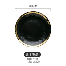 Load image into Gallery viewer, Ceramic Plate dish set Black Tableware Set Porcelain Service plate Kitchen Appliances Kitchen Supplie Rice Soup Bowl Dinnerware