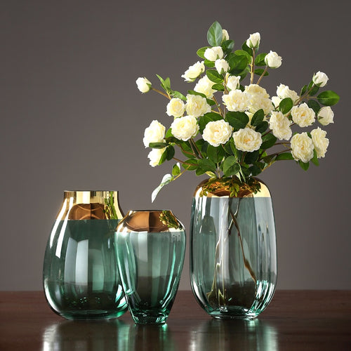 Modern luxury glass vases Grey/green terrarium glass containers furnishing crafts flower vase for weddings home decoration