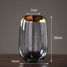 Load image into Gallery viewer, Modern luxury glass vases Grey/green terrarium glass containers furnishing crafts flower vase for weddings home decoration