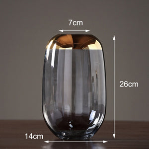 Modern luxury glass vases Grey/green terrarium glass containers furnishing crafts flower vase for weddings home decoration