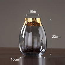 Load image into Gallery viewer, Modern luxury glass vases Grey/green terrarium glass containers furnishing crafts flower vase for weddings home decoration