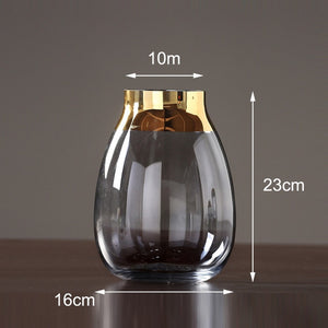 Modern luxury glass vases Grey/green terrarium glass containers furnishing crafts flower vase for weddings home decoration