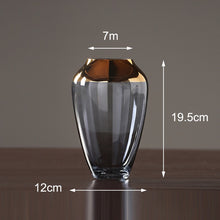 Load image into Gallery viewer, Modern luxury glass vases Grey/green terrarium glass containers furnishing crafts flower vase for weddings home decoration