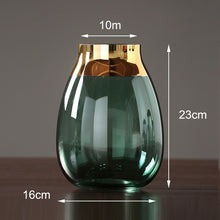 Load image into Gallery viewer, Modern luxury glass vases Grey/green terrarium glass containers furnishing crafts flower vase for weddings home decoration