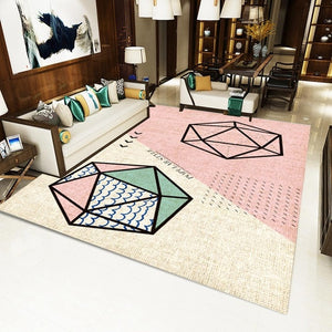 Miracille Geometric Modern Carpets For Living Room Home Nordic Bedside Bedroom Blanket Area Rug Soft Study Room Floor Rug