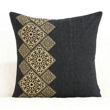 Load image into Gallery viewer, Cushion Cover Decorative Pillow Case Black Golden Flora Feather Geometric Print sofa Modern Decoration Coussin