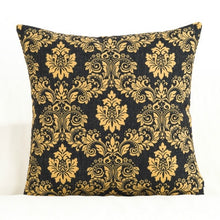 Load image into Gallery viewer, Cushion Cover Decorative Pillow Case Black Golden Flora Feather Geometric Print sofa Modern Decoration Coussin